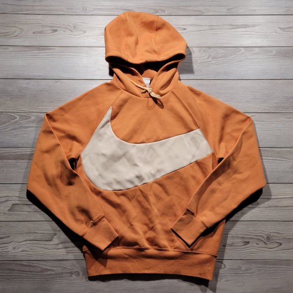 Nike Sportswear Swoosh Tech Fleece Hoodie Orange/White Men's Sz S [DD8222-808] - Picture 1 of 7